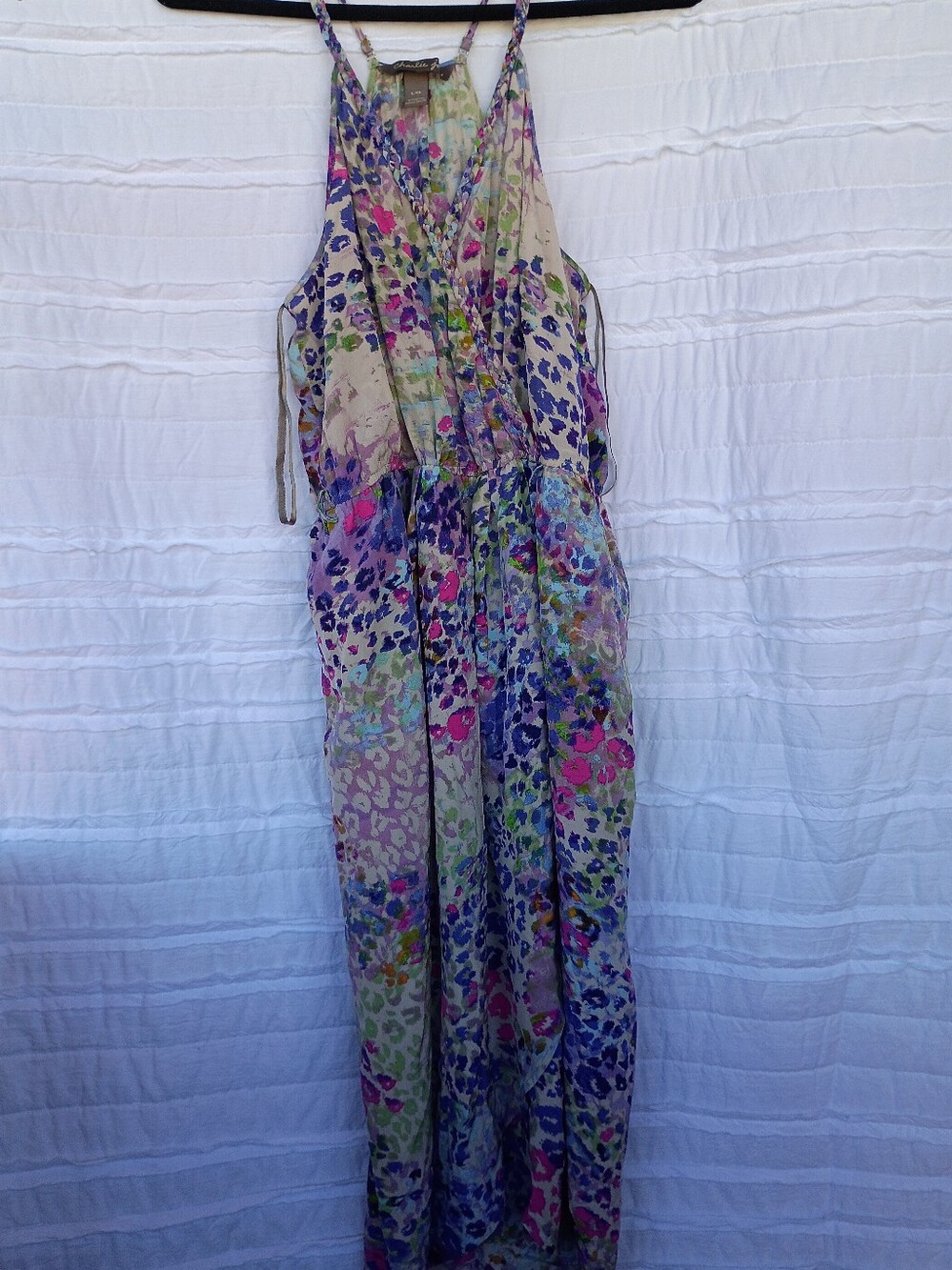 Charlie Jade Floral Halter Slit Dress Size L